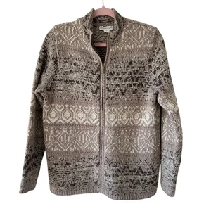 Coldwater Creek Damen Strickjacke Wolle Alpaka Reißverschluss Mehrfarbig Größe M Gorpcore - Bild 1 von 6