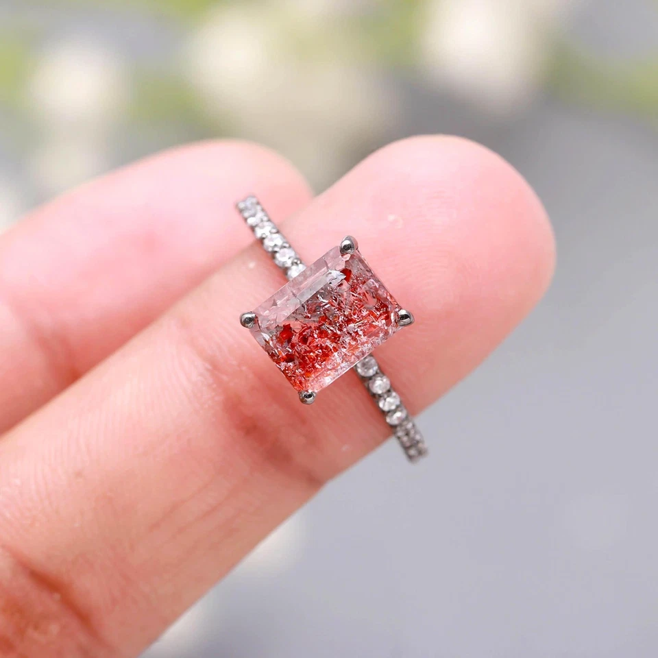 Anillo Natural Super Siete Octágono Plata de Ley 925 Negro Oxidado Joyería Foto 1 de 4