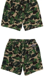 BAPE A Bathing Ape Art Camo Sweat Shorts Green Men's L Authentic - Picture 1 of 6