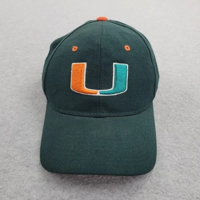 Miami Hurricanes Zephyr Baseball Cap Mens 7 3/8 Green Embroidery Ball Fitted - Image 1 of 4