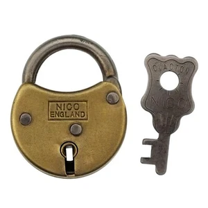LUCCHETTO NICO con chiave originale inglese OTTONE c.1950 altezza 15/8" - rif.P715 - Foto 1 di 6