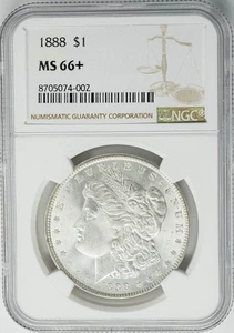 1888 Morgan Silver Dollar $ MS66+ NGC 950376-14 - Picture 1 of 3