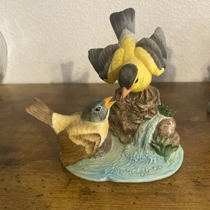 Goldfinch Family Porcelain Bird Figurine # 8311 by Andrea by Sadek 1989 - Picture 1 of 4