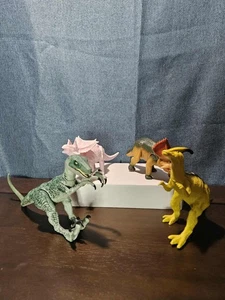 4 personaggi dinosauri - stile vintage Jurassic Park Kenner! Raptor, Chasmosa - Foto 1 di 24