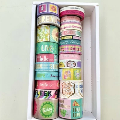 Lote de 24 rollos Washi Tape palabras + frases, más ligeramente usados o nuevos, lindos + divertidos Foto 1 de 4