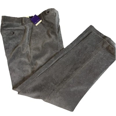 Pantalones de pana Alan River para hombre 32x32 marrón calce clásico frente plano nuevos con etiquetas Foto 1 de 4