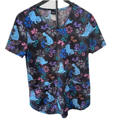 Disney’s Eeyore Women’s Scrub Top Vneck, Pockets, Size Small. NWOT - Image 1 of 4