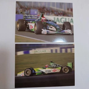 F1 Jaguar Racing Driver Cards Eddie Irvine Set of 2 Vintage 16x11.5cm - Picture 1 of 5
