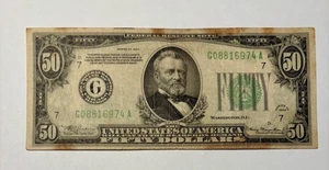 1934 $50 Fifty Dollar Federal Reserve Note • Chicago G Vintage US Paper Currency - Picture 1 of 8