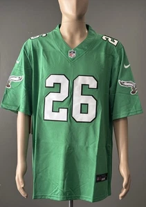 Saquon Barkley #26 Philadelphia Eagles Kelly Green Stitched OnField Jersey LG - Picture 1 of 7