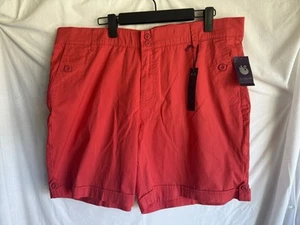 Gloria Vanderbilt Celina Dragon Fruit Shorts Women's Size 16 NWT Mid Rise Cuffed - Picture 1 of 4