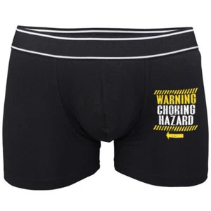 Boxers Valentine's Birthday Men Him Funny Short Trunks Boyfriend Choking Hazard - Picture 1 of 4