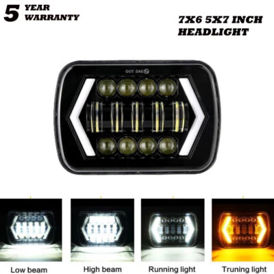 7x6" LED Headlight Turn Single DRL For International IHC 9200 9900 9400i 9700 - Image 1 of 4