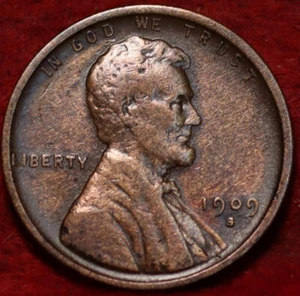 πΊπΈ 1909-S San Francisco Mint Lincoln Wheat Cent, Choice VF Better Date USA - Picture 1 of 2