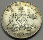 KEY DATE 1920 AUSTRALIA SILVER SHILLING WORLD COIN * SHIPS FREE W TRACK