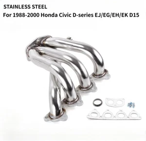 For 1988-2000 Honda Civic D15 D16 D-Series Stainless 4-2-1 Header 2 Piece Set - Picture 1 of 7