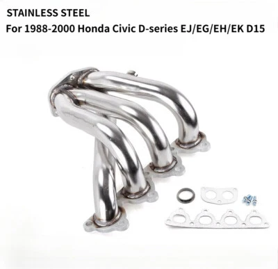 For 1988-2000 Honda Civic D15 D16 D-Series Stainless 4-2-1 Header 2 Piece Set - Image 1 of 4