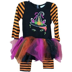 EMILY ROSE Girls' Halloween Set In Cat Applique Tutu Legging Set, 6 - Picture 1 of 2