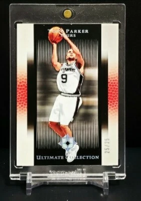 Tony Parker 2005 05-06 Upper Deck Ultimate Collection Silver Parallel #'d 25 /25 - Image 1 of 2