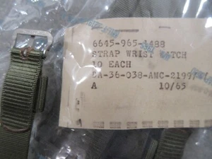 OD GREEN NYLON MILITARY ISSUE VIETMAN '65 STRAP WATCH BAND 16MM NEW OLD STOCK - Picture 1 of 3