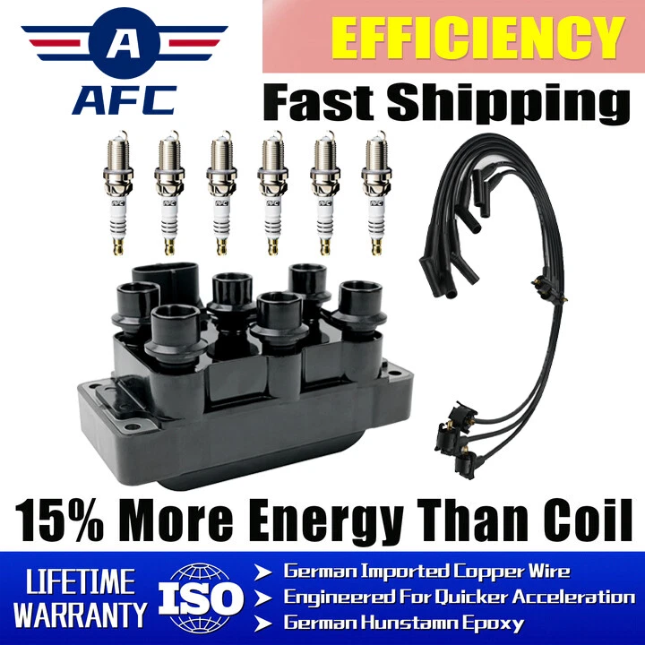 Ignition Coil + Wire +Spark Plug for Ford Mazda Mercury Contour Jaguar FD488 OEM Foto 1 de 4
