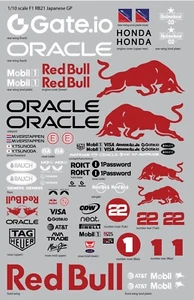 1/10 Scale Red Bull 2025 F1 RB21 Japanese GP RC Car Clear Vinyl Sticker Sheet - Picture 1 of 14