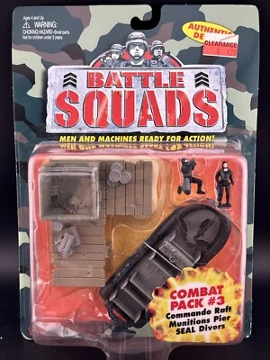 Nuevo 1997 Galoob ESCUADRONES DE BATALLA PAQUETE DE COMBATE #3 COMANDO BALSA MUNICIONES MUELLE DIVER Foto 1 de 4