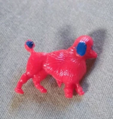 Vintage Poodle Dog Red Plastic Button. - Image 1 of 4