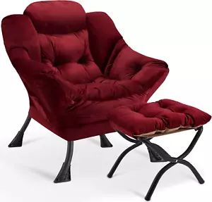 Accent Lazy Chair with Ottoman,Leisure Sofa Armchair with Footrest,Oversized Rea - Picture 1 of 12