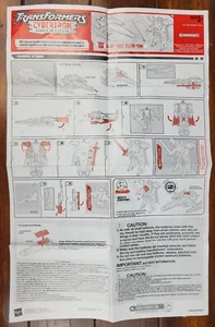 Transformers Cybertron Galaxy Force Vector Prime Instruction Sheet Hasbro 2006 - Picture 1 of 1