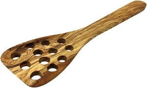 Handmade Olive Wood Pierced Spatula Decorative And Cooking Utensil Handmade - Picture 1 of 2