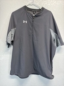 Maglione Under Armour 1/4 zip uomo grande vestibilità ampia grigio golf squadra allenatore baseball - Foto 1 di 5