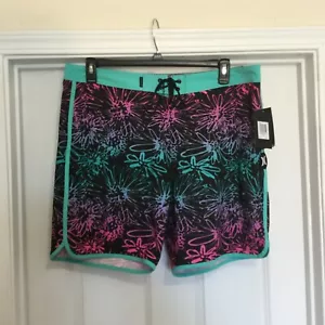 Pantaloncini da tavola Hurley uomo taglia 36 Phantom Sweet Left 18" verde nero rosa viola - Foto 1 di 4