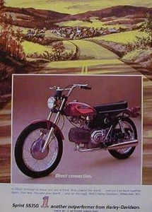 HARLEY-DAVIDSON SPRINT SS350 Original Motorcycle Ad 1972 SS 350 - Bild 1 von 1
