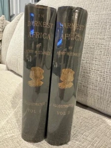 Henry M. Stanley IN DARKEST AFRICA: RARE 1st U.S. ed 1890 - 2 vols, Folding Maps - Picture 1 of 8