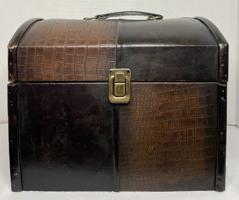 Vintage Alligator/Croc/Snakeskin printed Trunk Chest Storage Cover