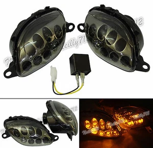 Led Front Turn Signals Light Smoke Fit 99-07 SUZUKI Hayabusa GSX1300R GSXR 1300 - Picture 1 of 10