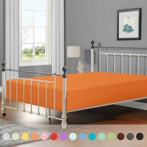 Single Fitted Sheet Ultra Soft Comfy Fabric Machine Washable 23 Colors - Picture 1 of 29