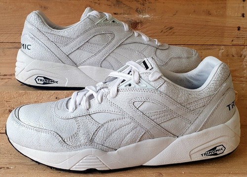 Puma R698 Trinomic Crackle Low Leather Trainers UK8 US9 EU42 357740 03 White