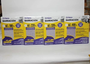 4 Pack 20 Pcs Dolphin Barracuda P180/220/320/400 Grit 6” Hook Loop Sanding Discs - Picture 1 of 3
