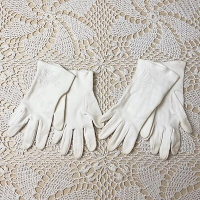 Guantes cortos de conducción vintage de algodón tejido doble Fownes de los años 50 para mujer 6,5 Foto 1 de 4