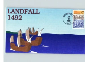 World Columbian Stamp Expo, COLUMBUS Ships pictured "LANDFALL 1492" FDC - Picture 1 of 1