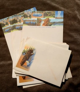 Yellowstone and Teton National Parks Sanborn Souvenir Co Stationary 1940's - Picture 1 of 8