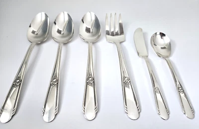 Juego de 6 piezas para servir Wm Rogers Memory Hiawatha vintage 1937 cubiertos plateados Foto 1 de 4