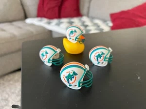 4 - 2 inch Miami Dolphins NFL mini throw back logo helmets great for Jeep Ducks - Picture 1 of 4