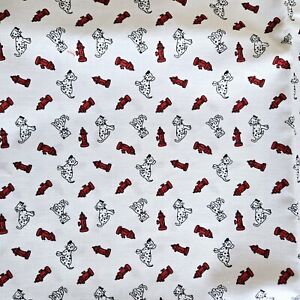 Robert Kaufman Dogs And Fire Hydrants Fabric Vintage LK102 Dalmatian Spotted Dog