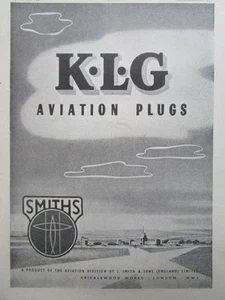 6/1946 PUB SMITHS & SONS KLG AVIATION PLUGS AIRCRAFT AVION ORIGINAL AD - Picture 1 of 1