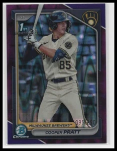 2024 Bowman - Chrome Prospects Cooper Pratt #BCP-137 Purple Refractor /250 (RC) - Picture 1 of 2