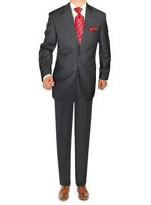 GIORGIO NAPOLI Mens Two Button Modern Classic Fit Suit 2 Piece Jacket Pants - Image 1 of 4