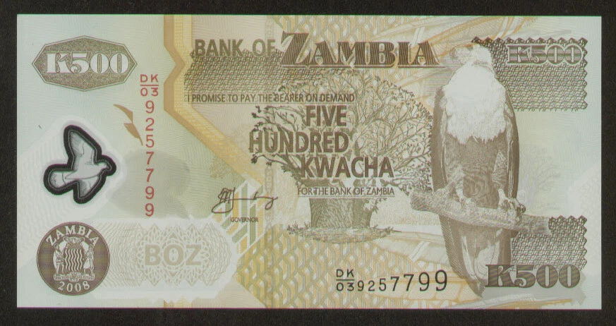 Zambia 500 Kwacha 2008 Pick 43f UNC - Image 1 of 1